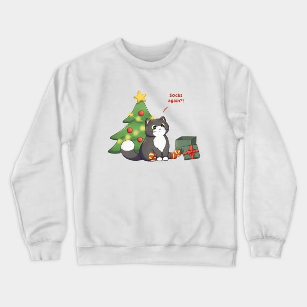 Cat Got Christmas Gift Crewneck Sweatshirt by Meowrye